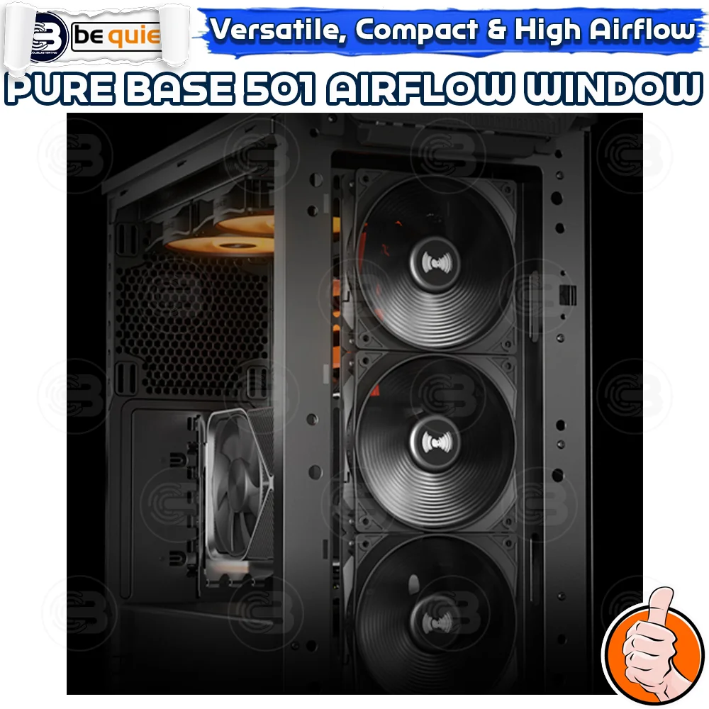 [CoolBlasterThai] Be Quiet PURE BASE 501 Airflow Window Black PC Case (BGW74) ประกัน 3 ปี