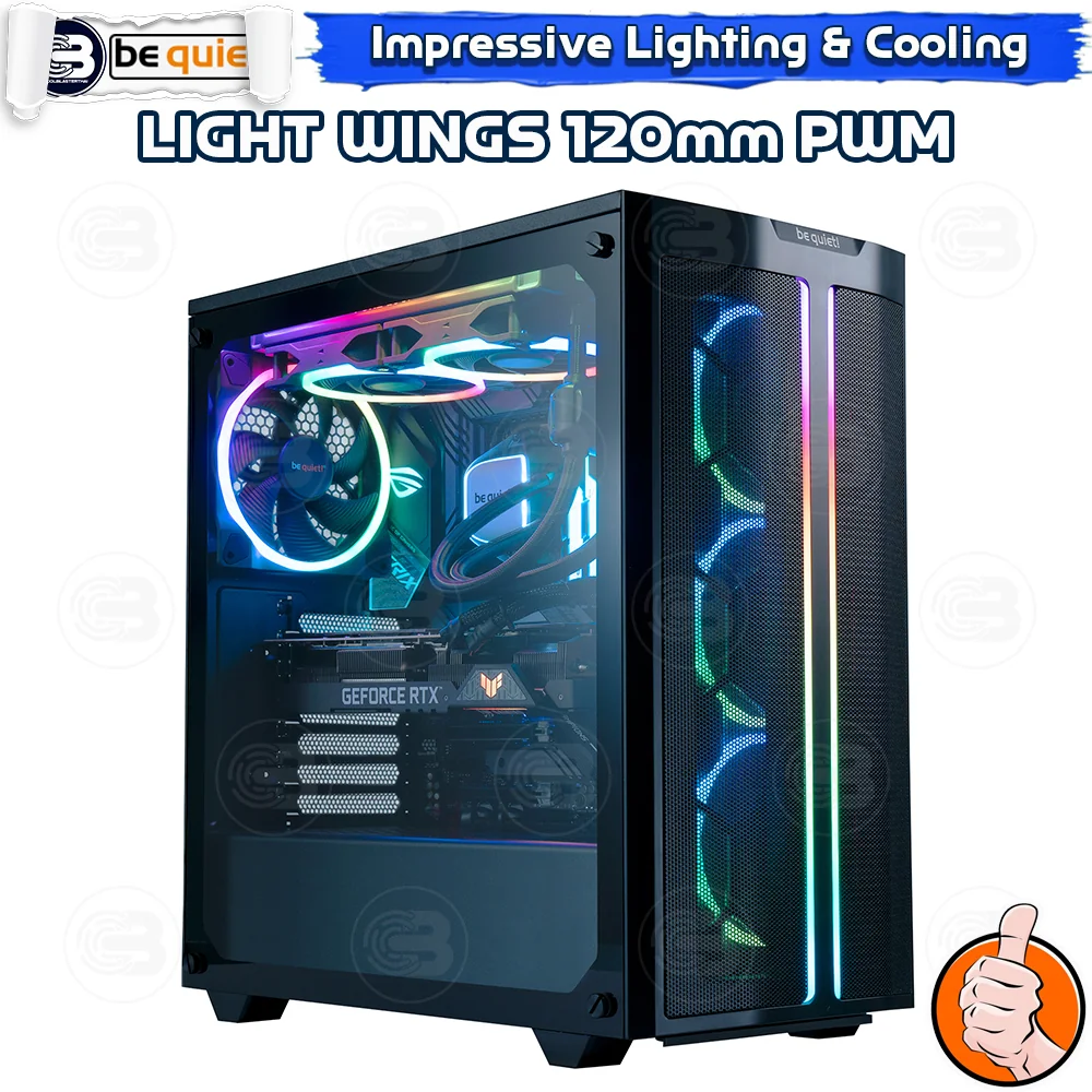 [CoolBlasterThai] Be Quiet Light Wings 120 PWM high-speed (3-Pack) PC Fan Case (BL077) ประกัน 3 ปี
