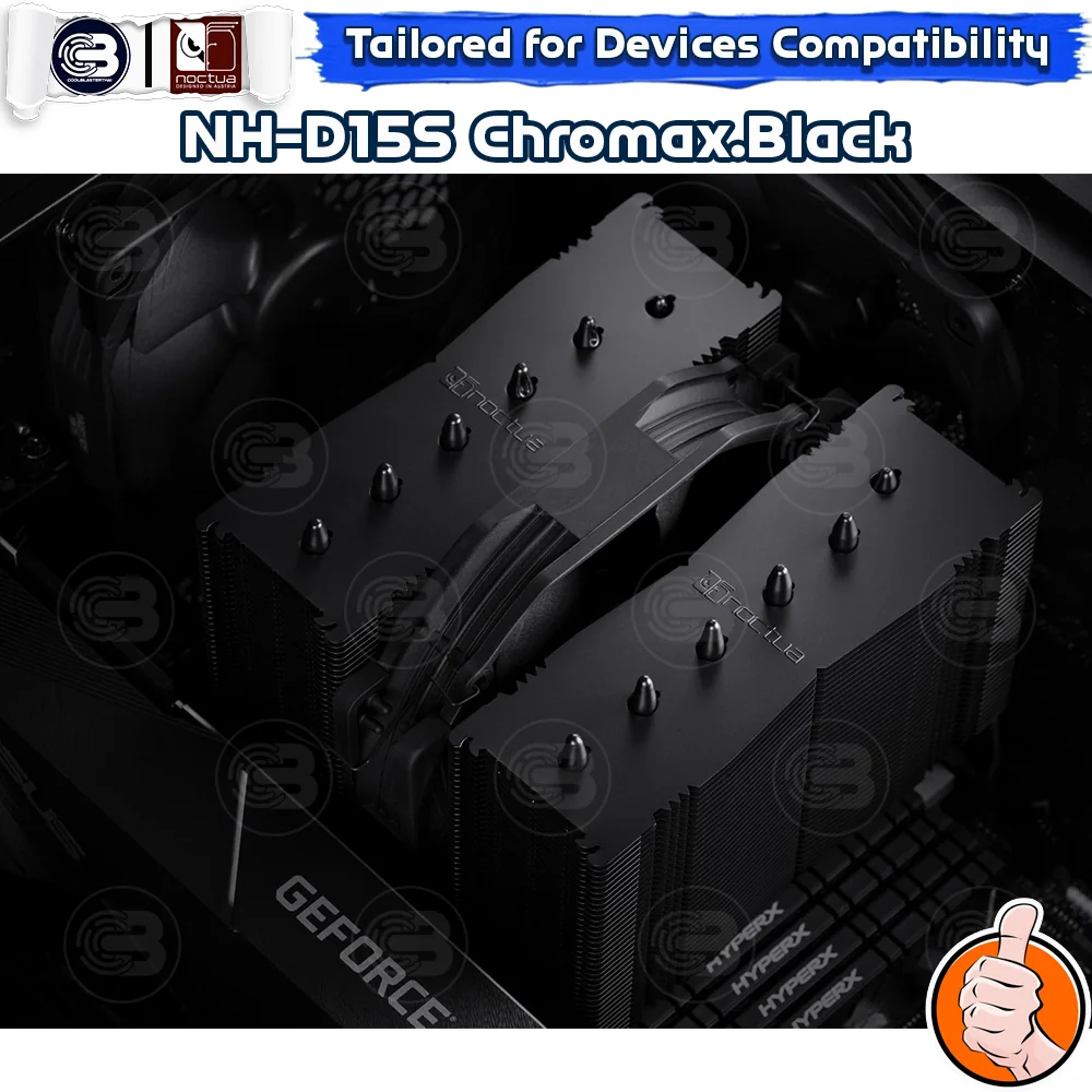 [CoolBlasterThai] NOCTUA NH-D15S chromax.black Heat Sink CPU Cooler (AM5/LGA1851 Ready) ประกัน 6 ปี