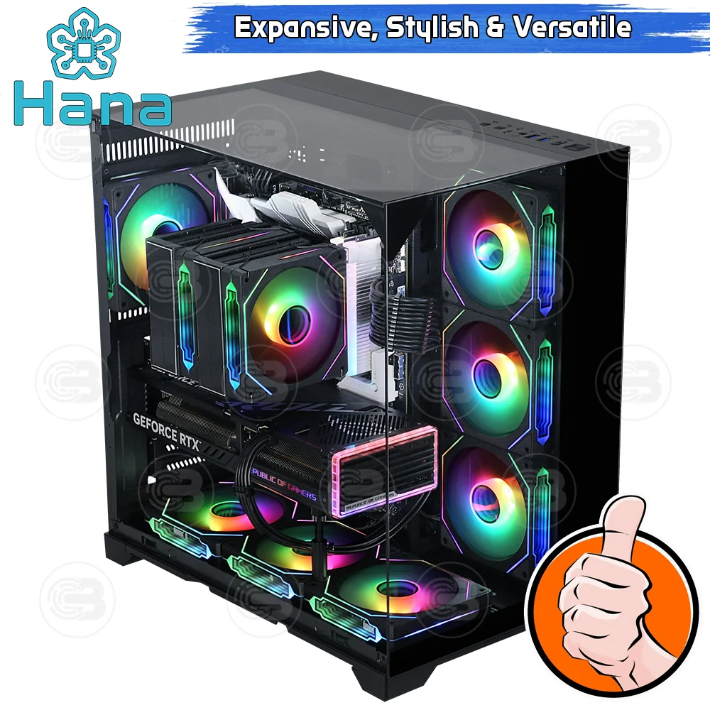 [CoolBlasterThai] Hana Inno HI103B Mid-Tower Tempered Glass PC Case Black ประกัน 1 ปี
