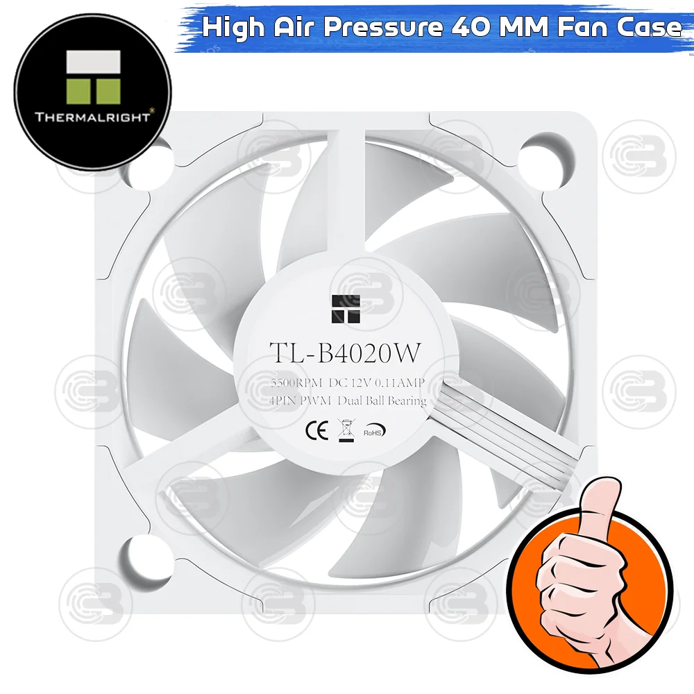 [CoolBlasterThai] Thermalright TL-B4020W High Air Pressure PC Fan Case (size 40 mm.) ประกัน 3 ปี (พัดลม)
