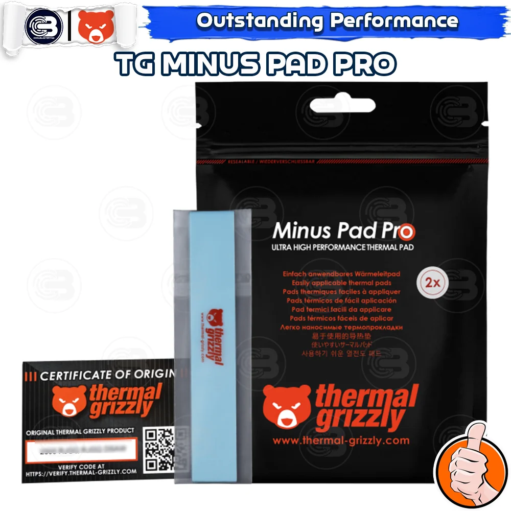 [CoolBlasterThai] THERMAL GRIZZLY MINUS PAD PRO Thermal Pad 2PCS- 120x20 /1.0 mm./>15 W/mK
