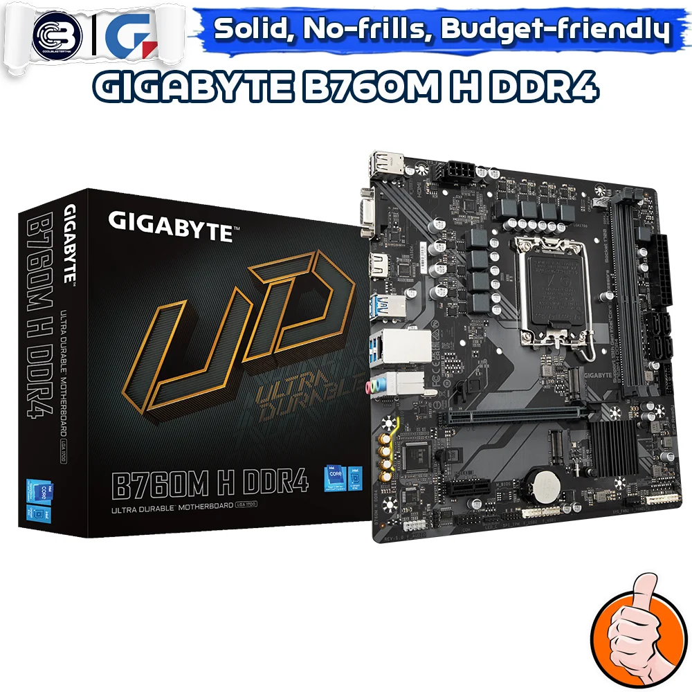 [CoolBlasterThai] GIGABYTE MAINBOARD B760M H DDR4 LGA 1700 MICRO-ATX ประกัน 3 ปี