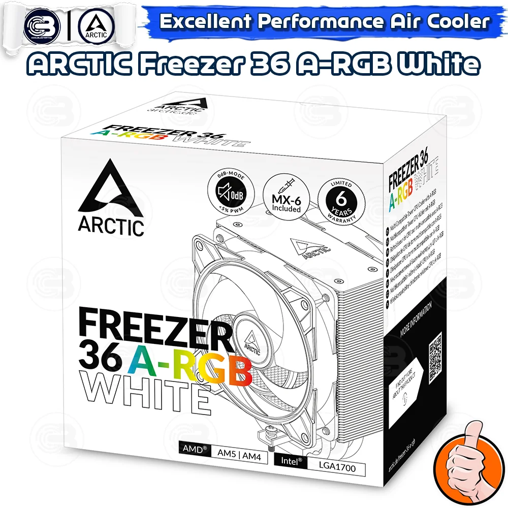 [CoolBlasterThai] ARCTIC FREEZER 36 A-RGB WHITE CPU Air Cooler (LGA1851/1700/AM5/AM4)