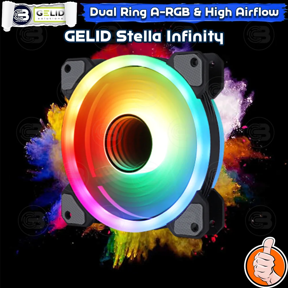 [CoolBlasterThai] GELID STELLA Infinity High Performance 120mm Infinite Mirror Dual Ring A-RGB Fan Case ประกัน 3 ปี (FN-STELLA-03)