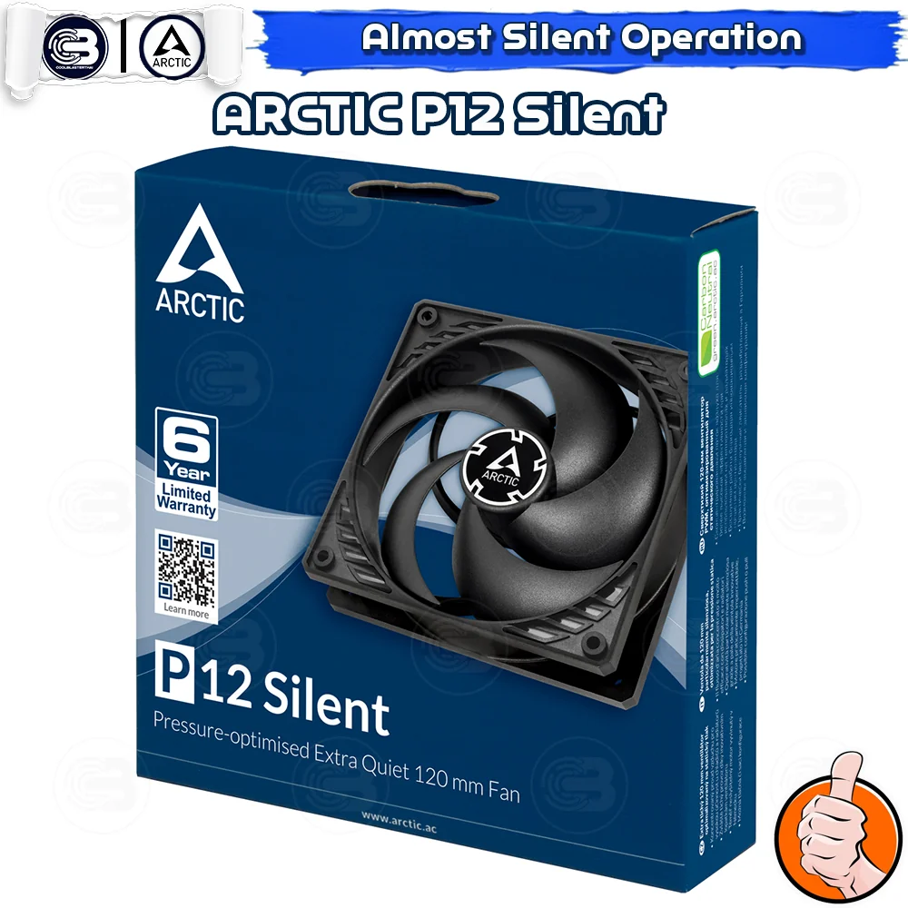 [CoolBlasterThai] ARCTIC P12 Silent Black (size 120 mm.) PC Fan Case ประกัน 6 ปี