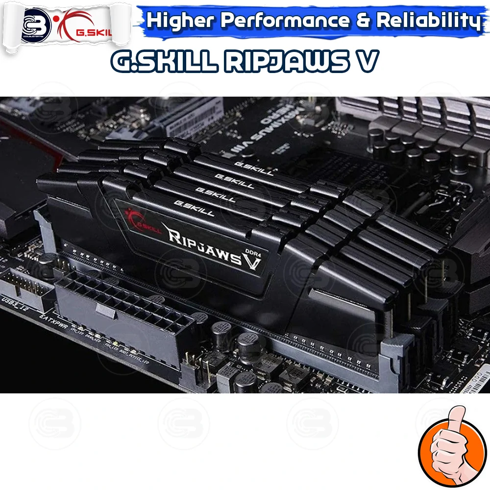 [CoolBlasterThai] G.SKILL Ripjaws V 32GB (16GBx2) BLACK DDR4-3200 CL16-18-18-38 (F4-3200C16D-32GVKB)