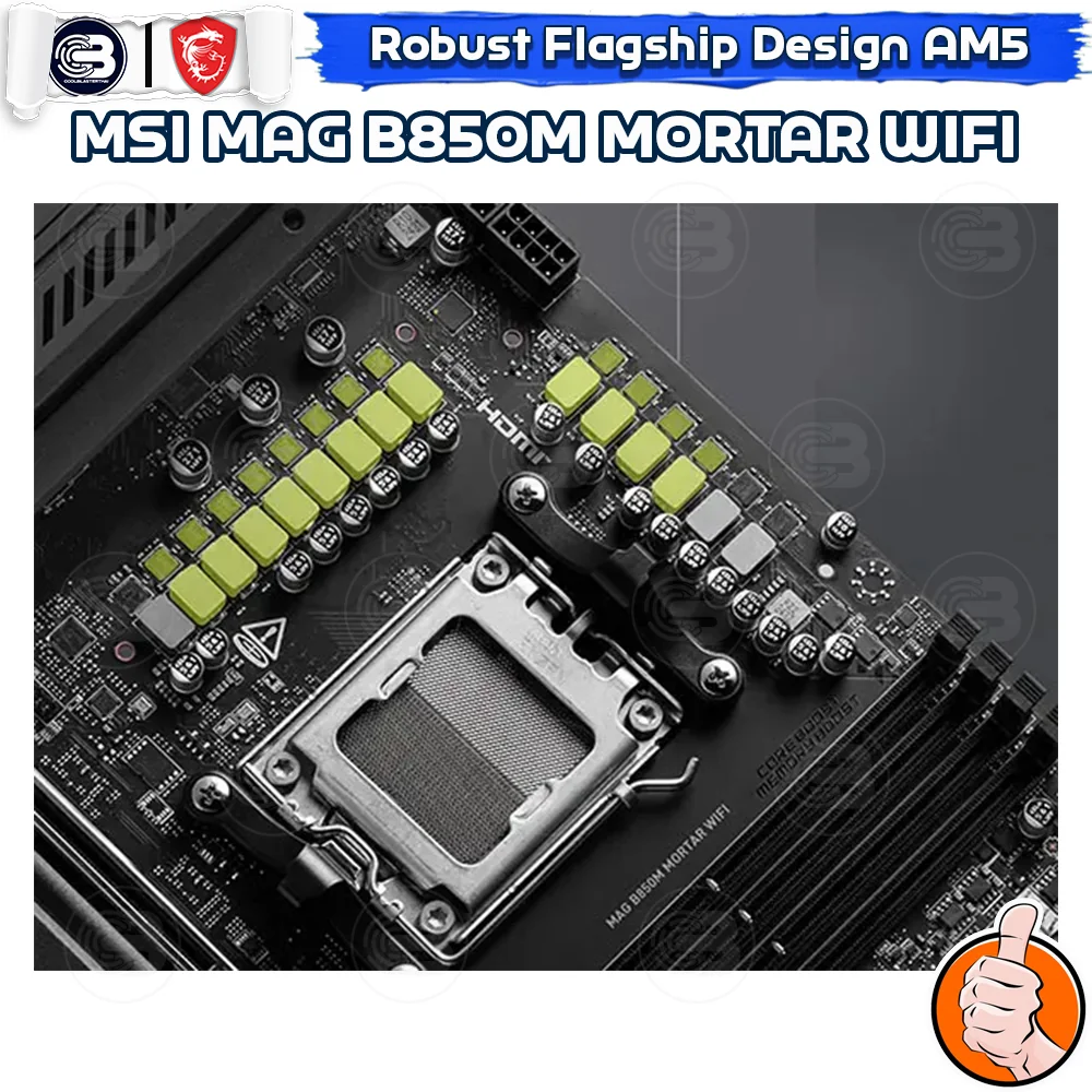[CoolBlasterThai] MSI MAINBOARD MAG B850M MORTAR WIFI AMD SOCKET AM5 DDR5 MICRO-ATX ประกัน 3 ปี