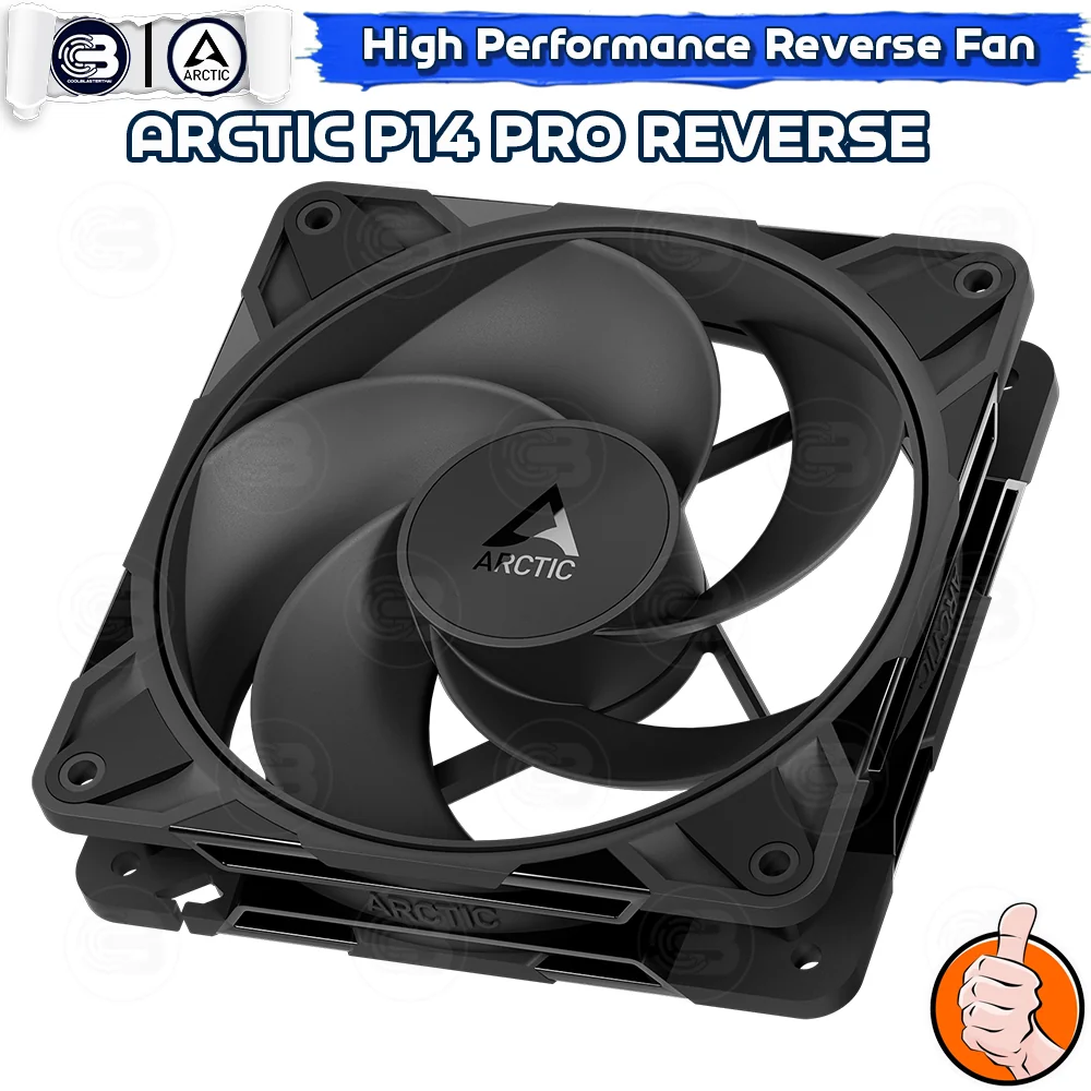 [CoolBlasterThai] ARCTIC P14 PRO REVERSE PST BLACK (140 mm.) X3 Value Pack PC Fan Case ประกัน 6 ปี