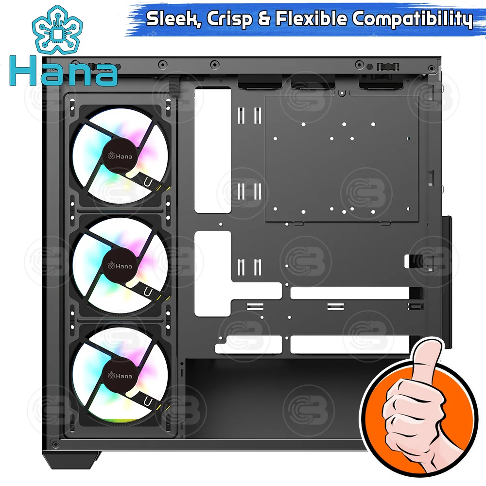 [CoolBlasterThai] Hana Inno HI102B Mid-Tower Tempered Glass PC Case Black ประกัน 1 ปี
