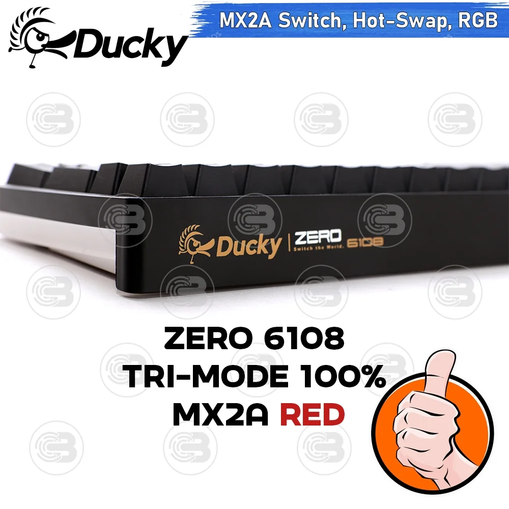 [CoolBlasterThai] Ducky ZERO 6108 Tri-Mode Connectivity RED MX2A Switch 100% TH/EN (คีย์บอร์ด)