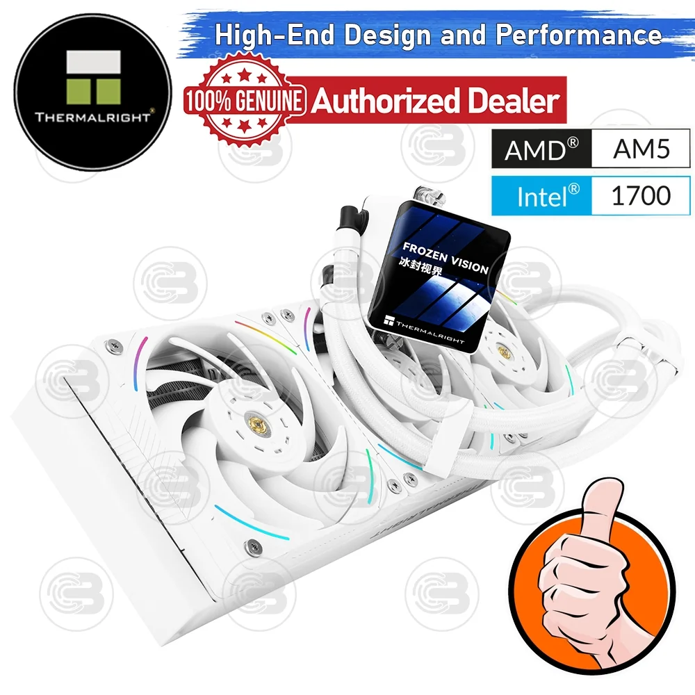[CoolBlasterThai] Thermalright FROZEN VISION 360 WHITE V2 ARGB AIO Liquid CPU Cooler (AM5/LGA1851 Ready) ประกัน 6 ปี (ชุดระบายความร้อน)