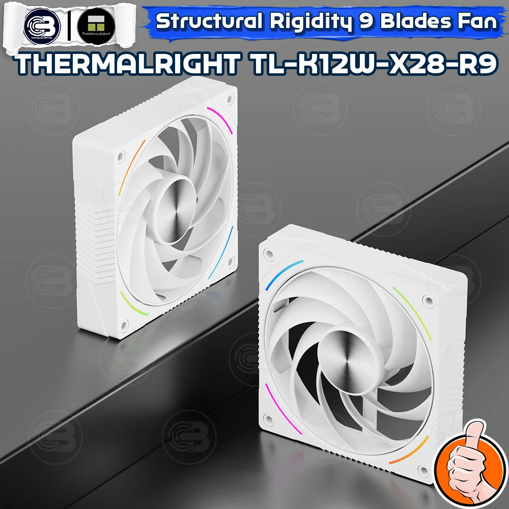 [CoolBlasterThai] THERMALRIGHT TL-K12W-X28-R9 PC Fan A-RGB 9-BLADES WHITE 2400 RPM (size 120 mm.)