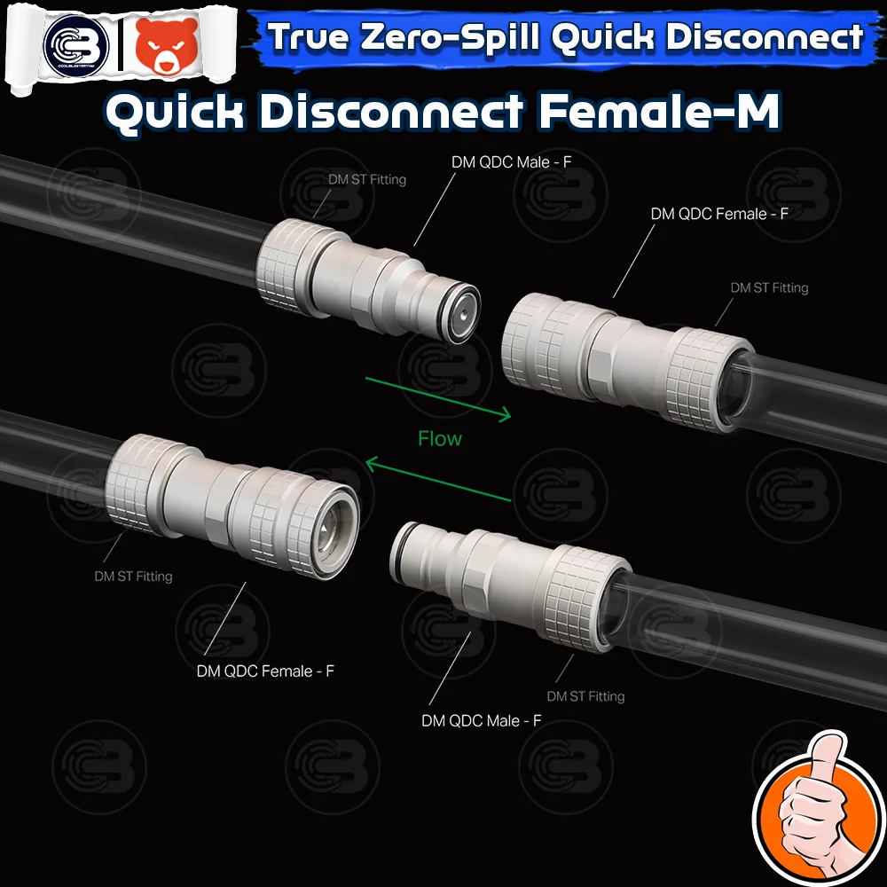 [CoolBlasterThai] THERMAL GRIZZLY DELTAMATE QUICK DISCONNECT FEMALE-M Matt Nickel Machined Brass