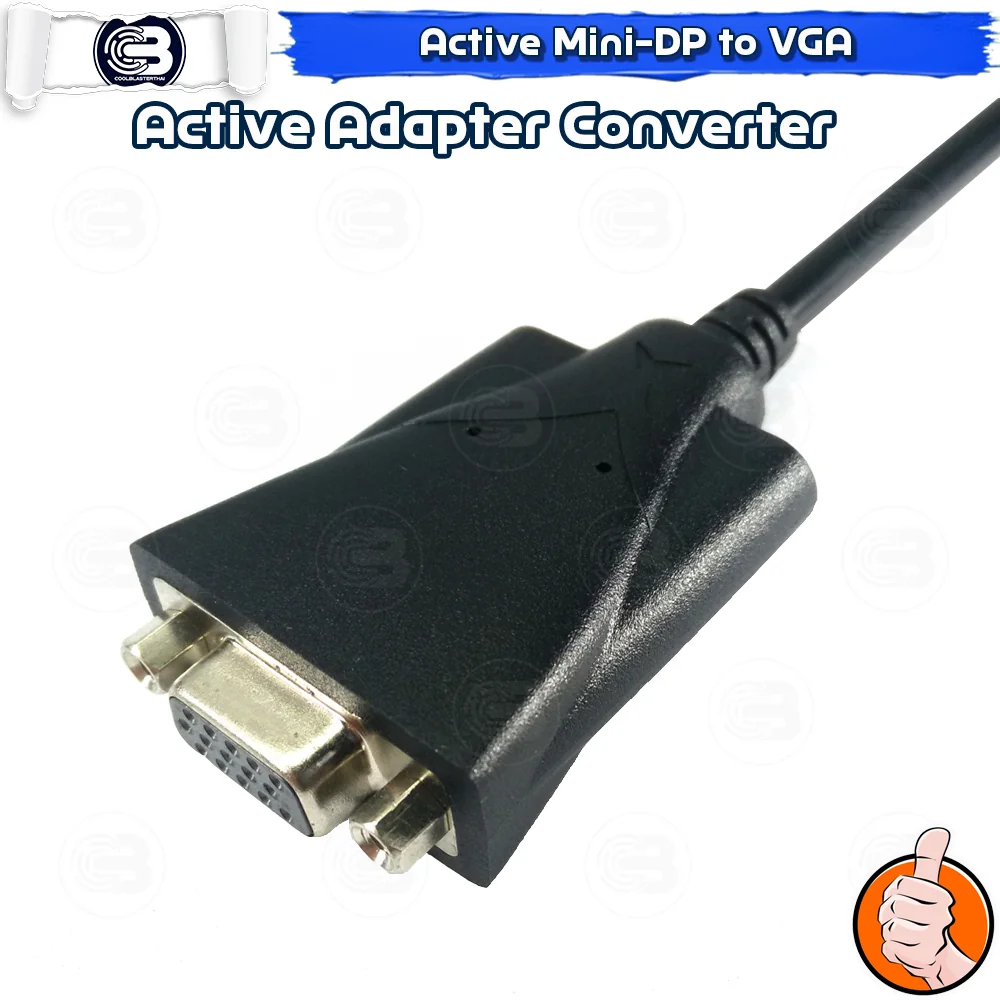[CoolBlasterThai] Active Mini DisplayPort/Thunderbolt (mDP) to VGA adapter (Female) Cable