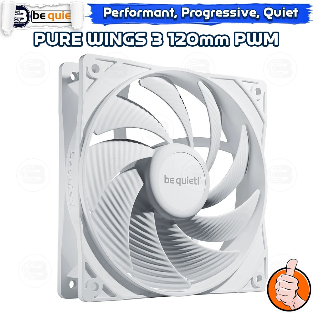 [CoolBlasterThai] Be Quiet Pure Wings 3 120 PWM high-speed White (BL111) PC Fan Case ประกัน 3 ปี