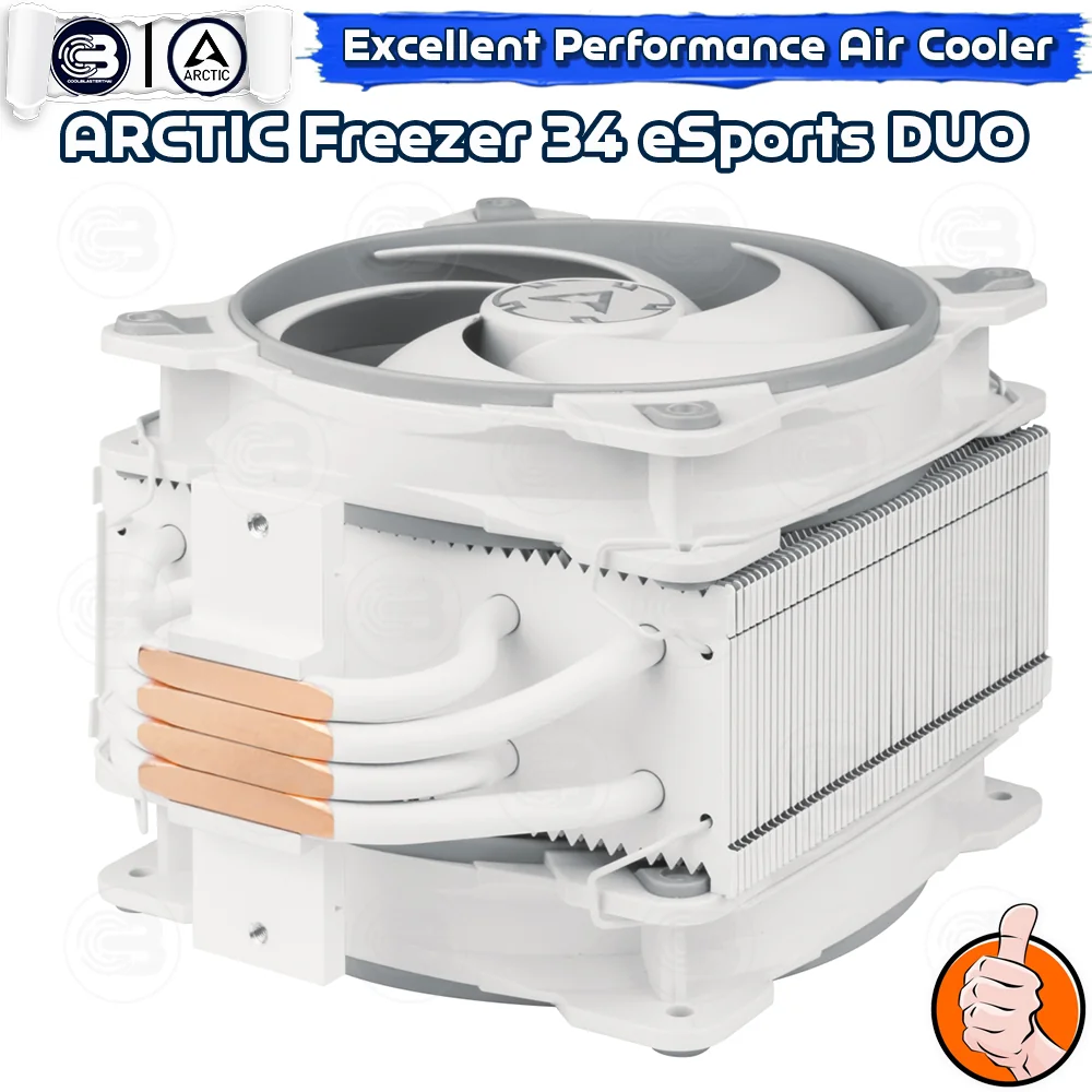 [CoolBlasterThai] ARCTIC FREEZER 34 eSports DUO (GREY-WHITE) Tower CPU Cooler (LGA1851/AM5 Ready)