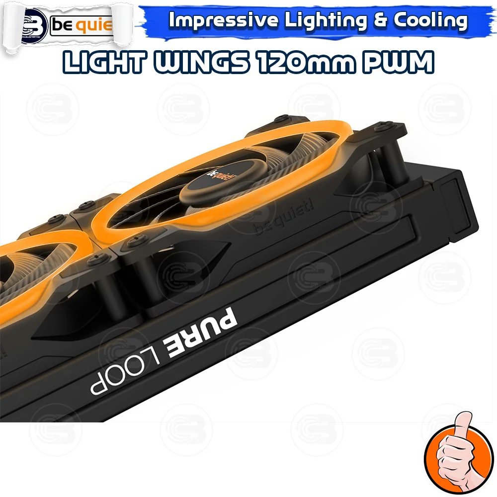 [CoolBlasterThai] Be Quiet Light Wings 120 PWM high-speed (3-Pack) PC Fan Case (BL077) ประกัน 3 ปี