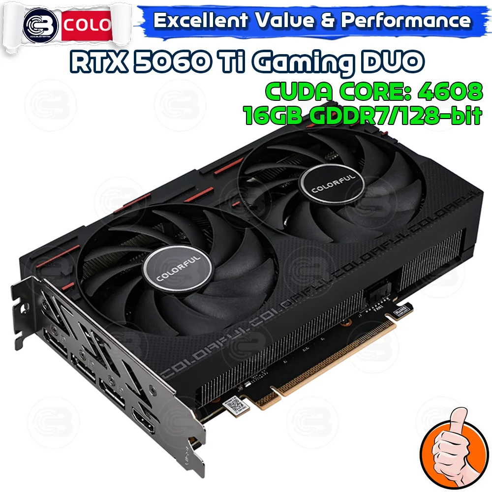 [CoolBlasterThai] COLORFUL GeForce RTX 5060Ti GAMING DUO OC 16GB-V (3Y)