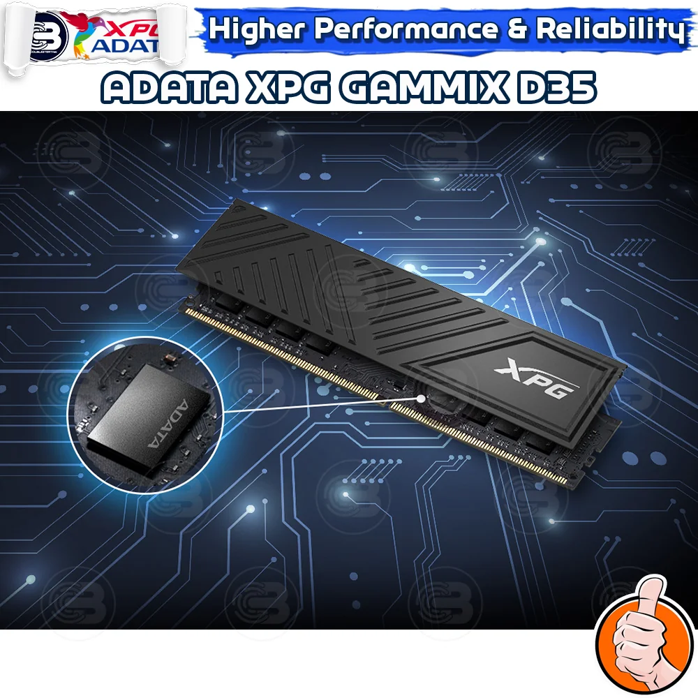 [CoolBlasterThai] ADATA XPG GAMMIX D35 BLACK 16GB (8GBx2) DDR4-3200 CL16-20-20 (LT-Warranty)