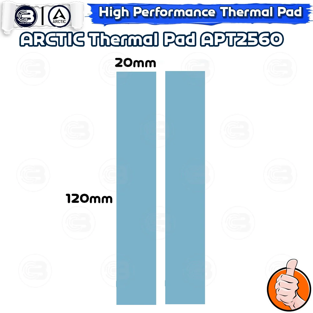 [CoolBlasterThai] ARCTIC Thermal Pad TP-2 (APT2560) 120x20x1.5 mm.(2 PCS) /6.0 W/mK (ซิลิโคนนำความร้อน)