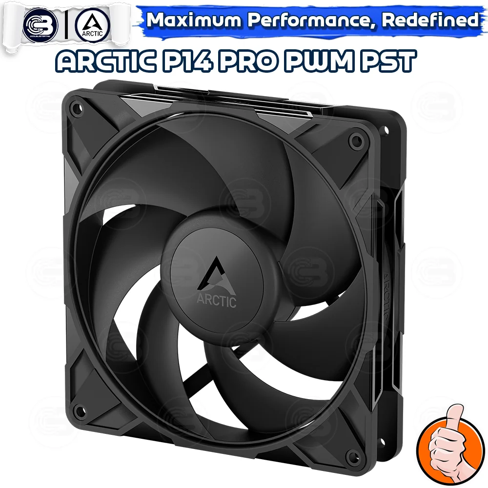 [CoolBlasterThai] ARCTIC P14 PRO PST BLACK (140 mm.) X5 Value Pack PC Fan Case ประกัน 6 ปี