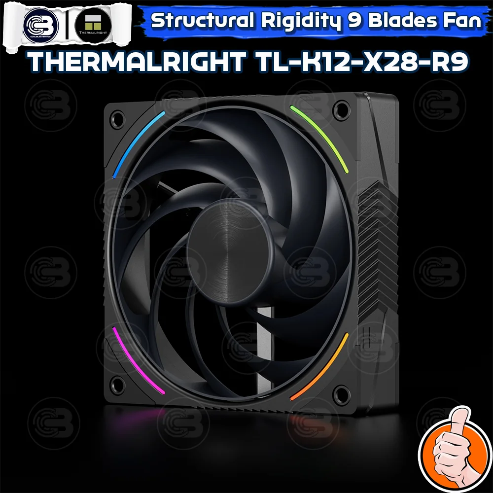 [CoolBlasterThai] THERMALRIGHT TL-K12-X28-R9 PC Fan A-RGB 9-BLADES BLACK 2400 RPM (size 120 mm.)