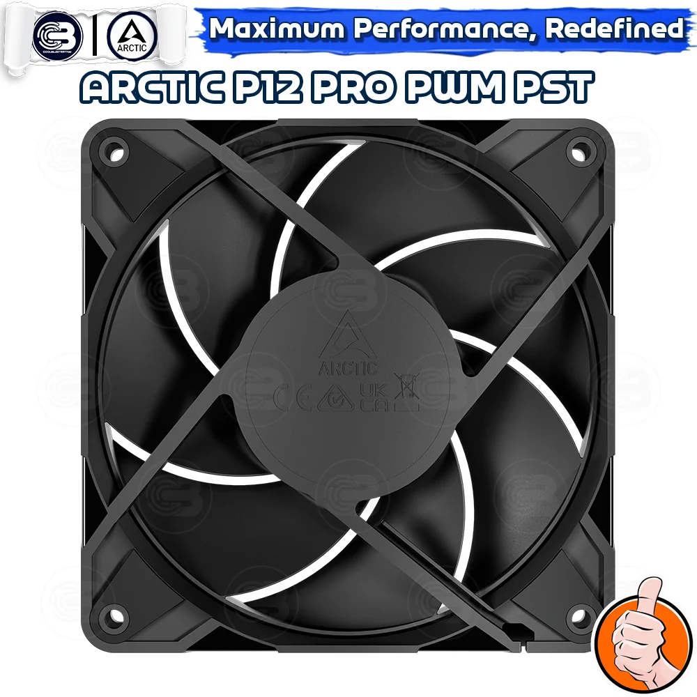[CoolBlasterThai] ARCTIC P12 PRO PST BLACK (BULK PACKAGING) (size 120 mm.) PC Fan Case ประกัน 6 ปี
