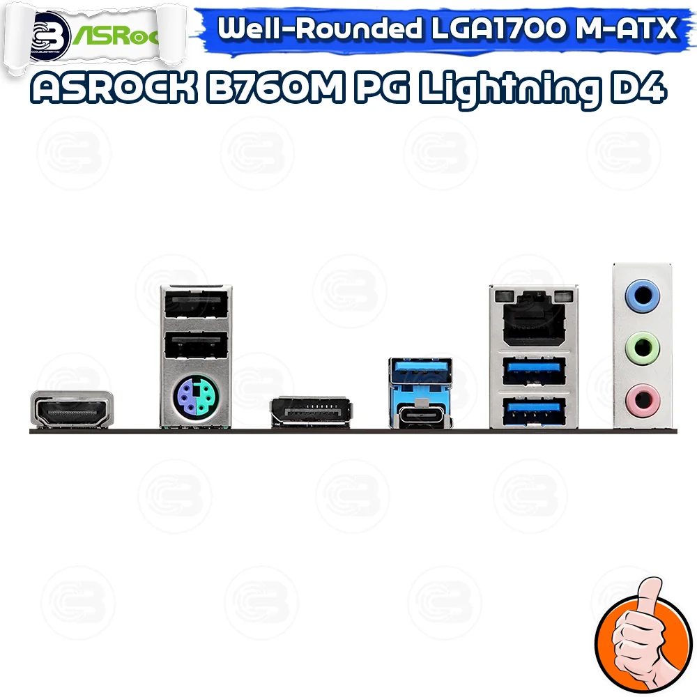 [CoolBlasterThai] ASROCK MAINBOARD B760M PG Lightning D4 Intel SOCKET LGA1700 DDR4 M-ATX ประกัน 3 ปี