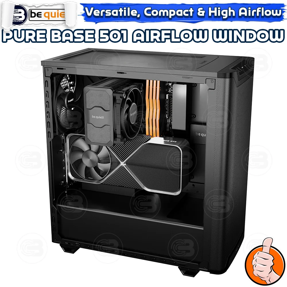 [CoolBlasterThai] Be Quiet PURE BASE 501 Airflow Window Black PC Case (BGW74) ประกัน 3 ปี