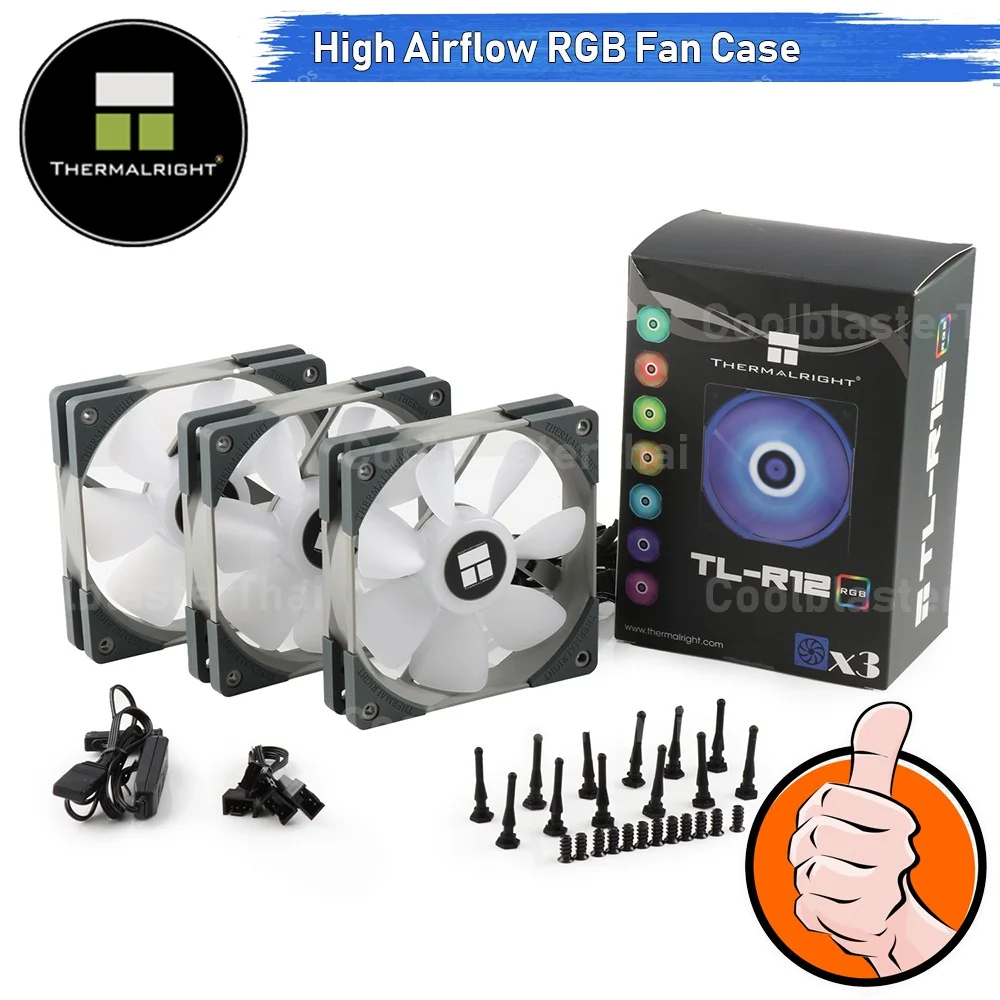 [CoolBlasterThai] Thermalright TL-R12 (3 PCS)12CM (120mm) High Performance RGB Fan Case ประกัน 3 ปี