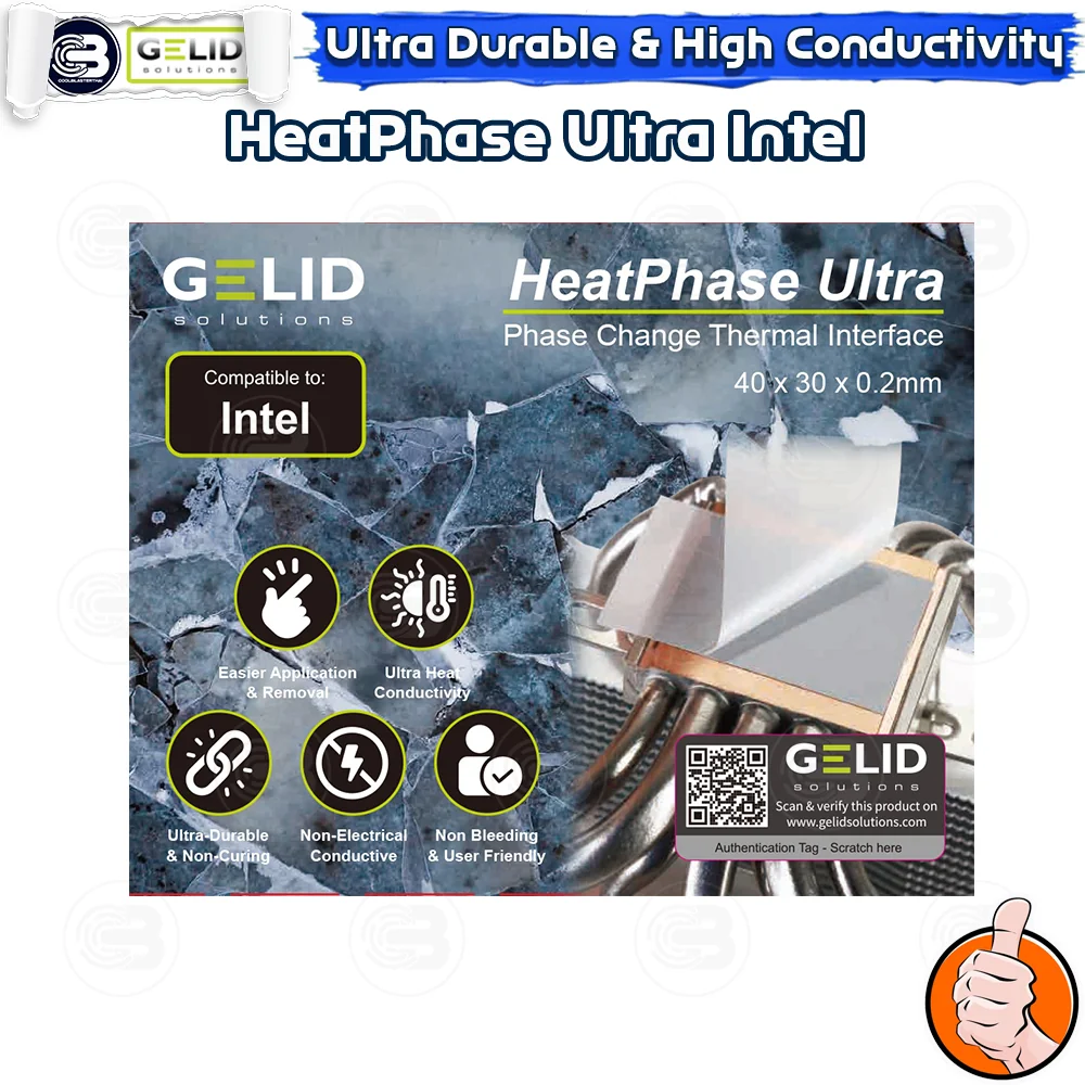 [CoolBlasterThai] GELID Heat Phase Ultra For Intel 40x30 mm. CPU (Phase change thermal interface) (ซิลิโคนนำความร้อน)