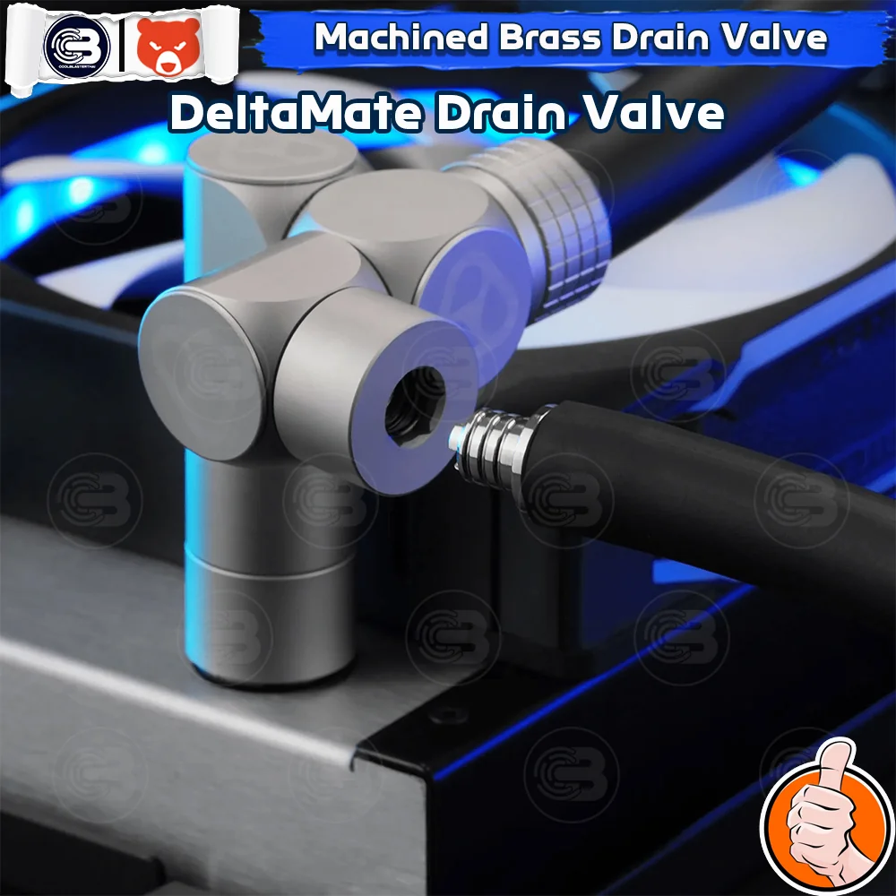 [CoolBlasterThai] THERMAL GRIZZLY DELTAMATE DRAIN VALVE Matt Nickel Machined Brass