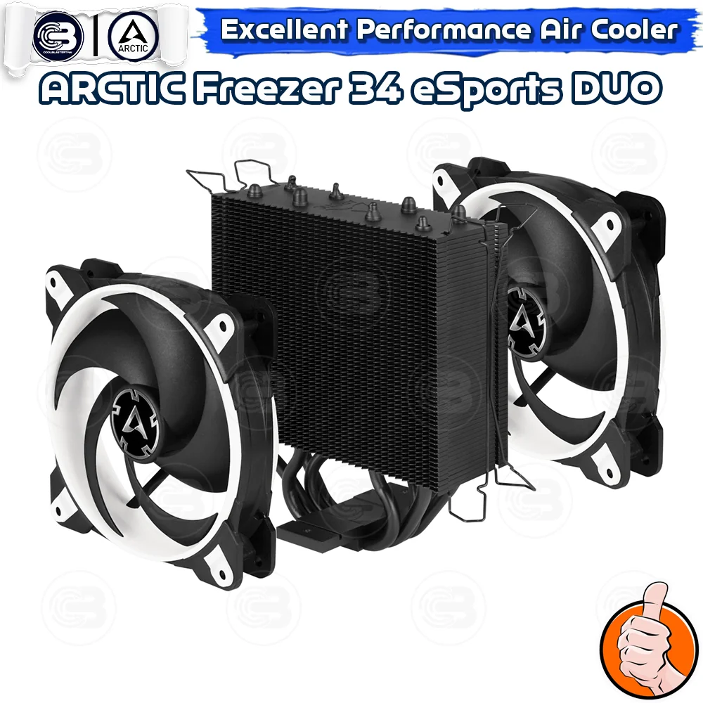 [CoolBlasterThai] ARCTIC FREEZER 34 eSports DUO (WHITE) Tower CPU Cooler (LGA1851/AM5 Ready)