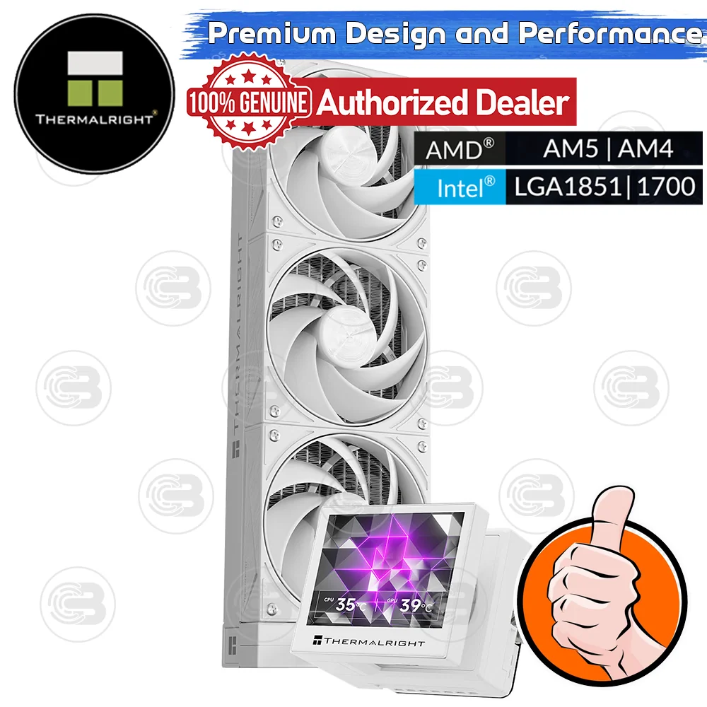[CoolBlasterThai] Thermalright Stream Vision 360 WHITE 3.5-Inch Screen AIO Liquid CPU Cooler (AM5/LGA1851 Ready) ประกัน 5 ปี