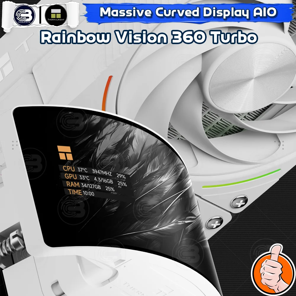 [CoolBlasterThai] Thermalright Rainbow Vision 360 Turbo ARGB WHITE AIO Liquid CPU Cooler (AM5/LGA1851 Ready) ประกัน 6 ปี (ชุดระบายความร้อน)