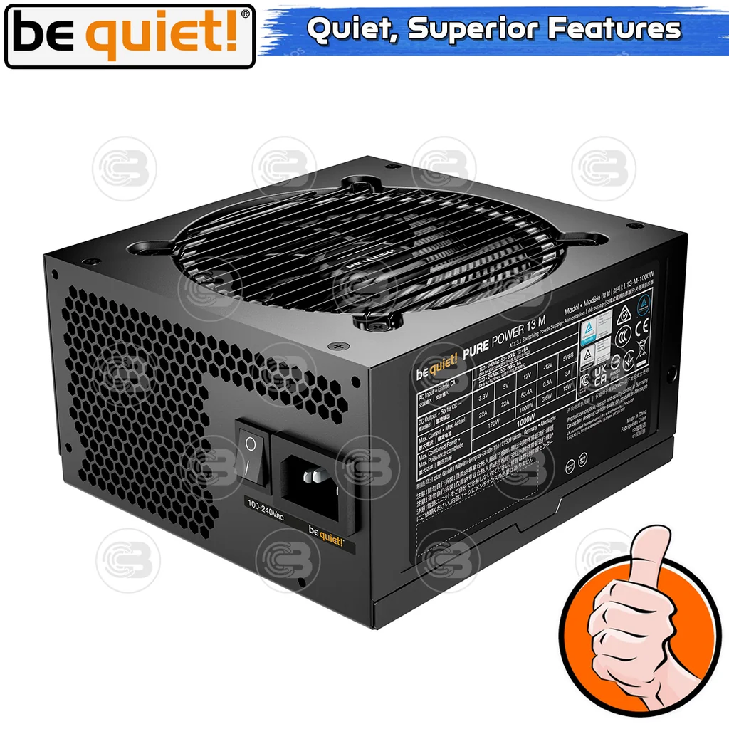 [CoolBlasterThai] Be Quiet PURE POWER 13 M 1000W 80+GOLD (BP028EU) ประกัน 10 ปี (รับส่วนลด 200 บาท)
