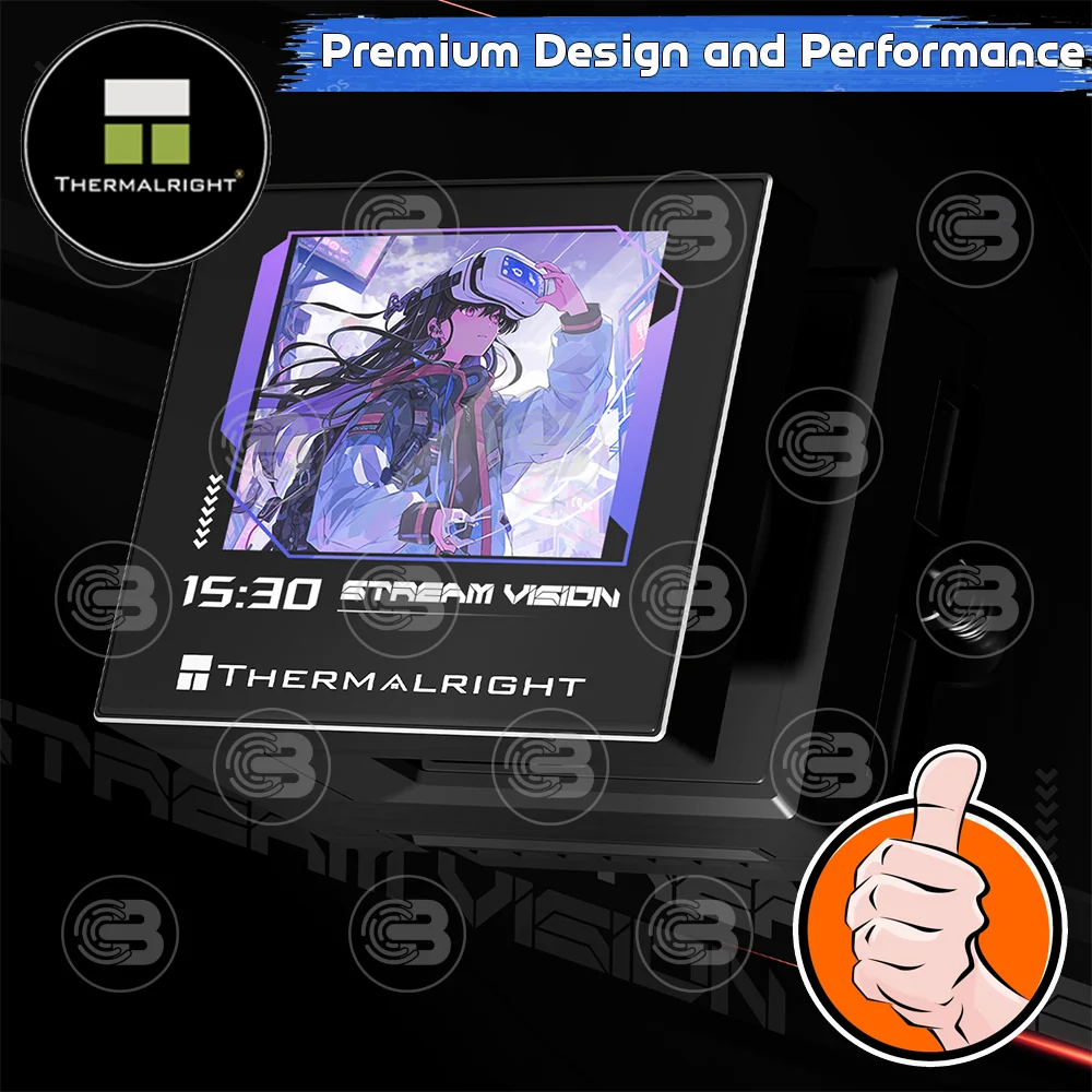 [CoolBlasterThai] Thermalright Stream Vision 360 BLACK 3.5-Inch Screen AIO Liquid CPU Cooler (AM5/LGA1851 Ready) ประกัน 5 ปี