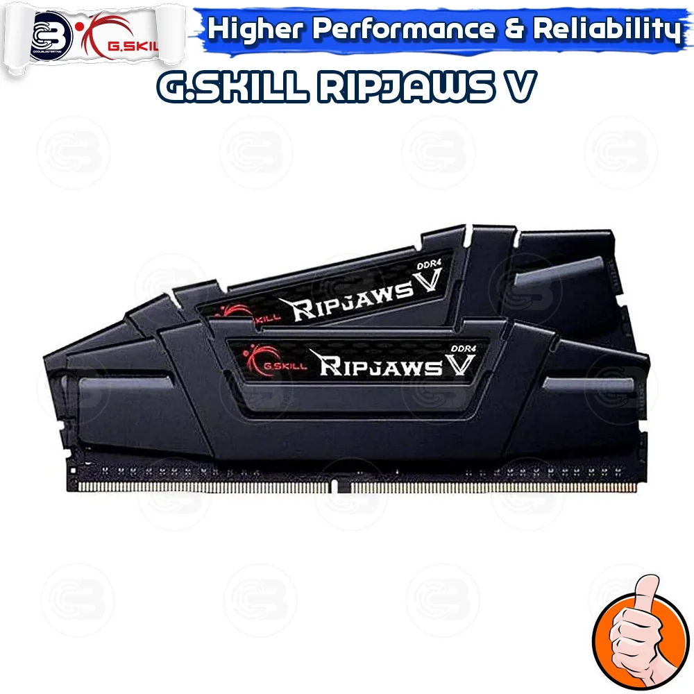[CoolBlasterThai] G.SKILL Ripjaws V 32GB (16GBx2) BLACK DDR4-3200 CL16-18-18-38 (F4-3200C16D-32GVKB)