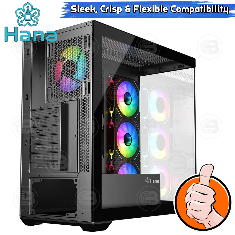 [CoolBlasterThai] Hana Inno HI102B Mid-Tower Tempered Glass PC Case Black ประกัน 1 ปี