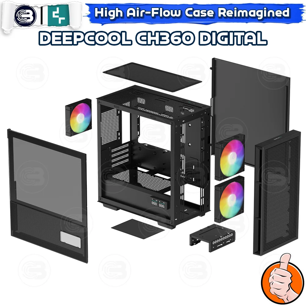 [CoolBlasterThai] DEEPCOOL CH360 Digital Micro-ATX High-Airflow PC Case ประกัน 1 ปี (เคสคอมพิวเตอร์)