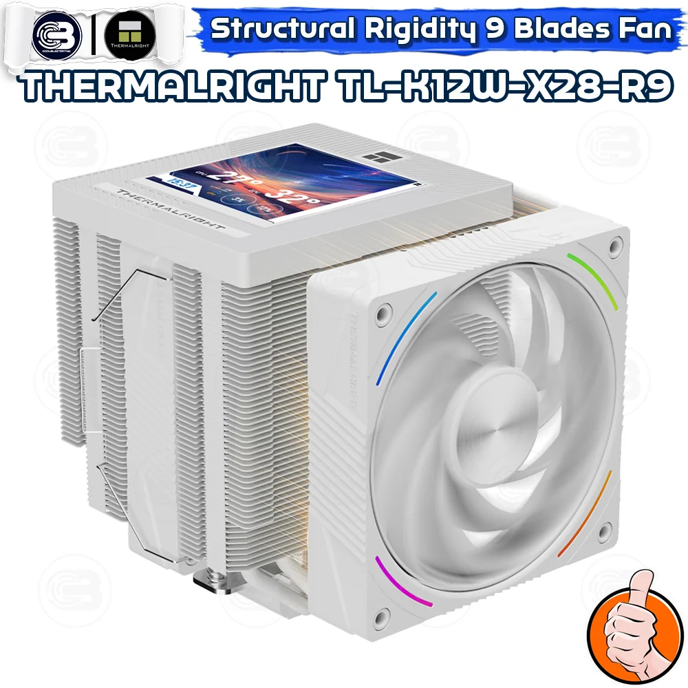 [CoolBlasterThai] THERMALRIGHT TL-K12W-X28-R9 PC Fan A-RGB 9-BLADES WHITE 2400 RPM (size 120 mm.)