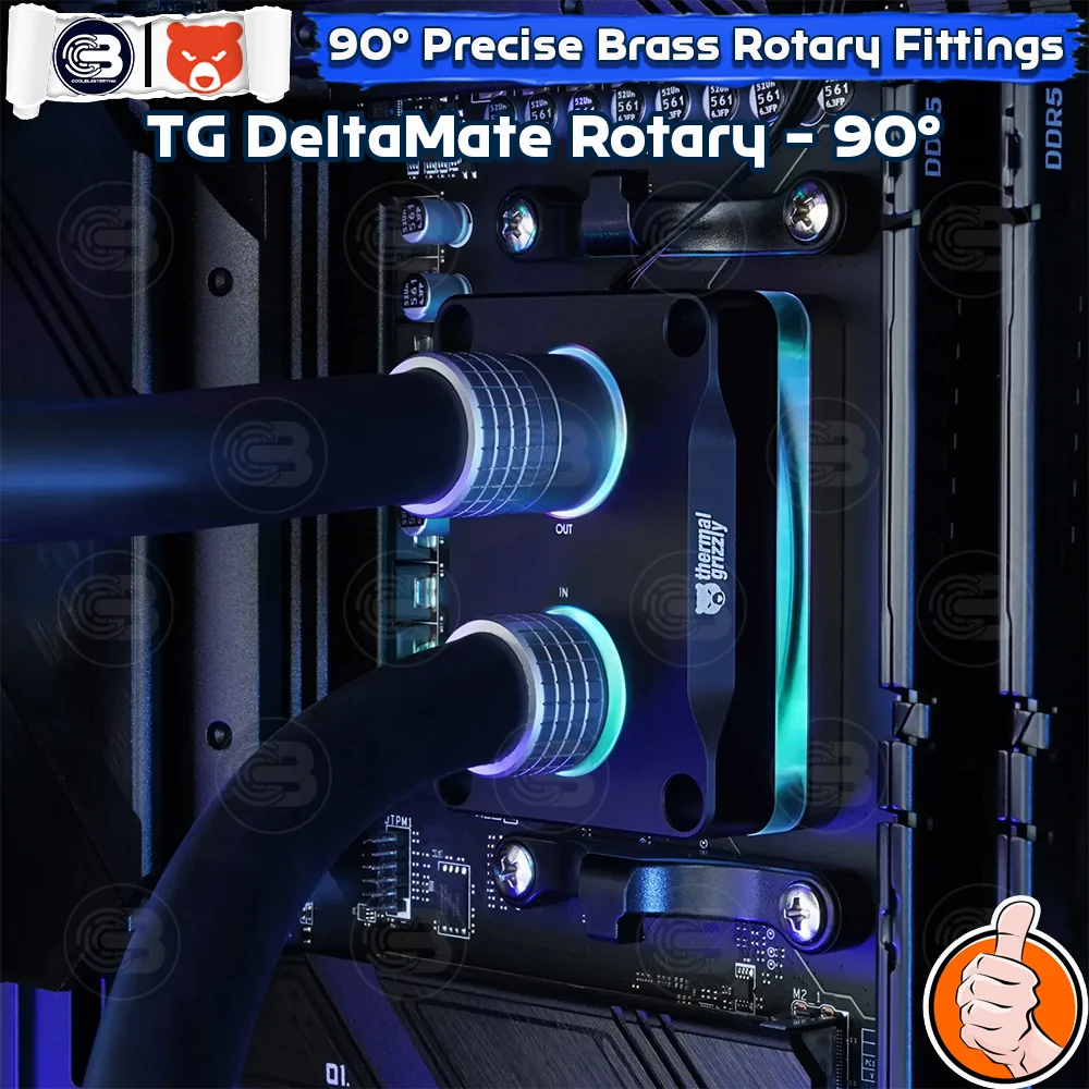 [CoolBlasterThai] THERMAL GRIZZLY DELTAMATE ROTARY 90° Fittings Matt Nickel Machined Brass