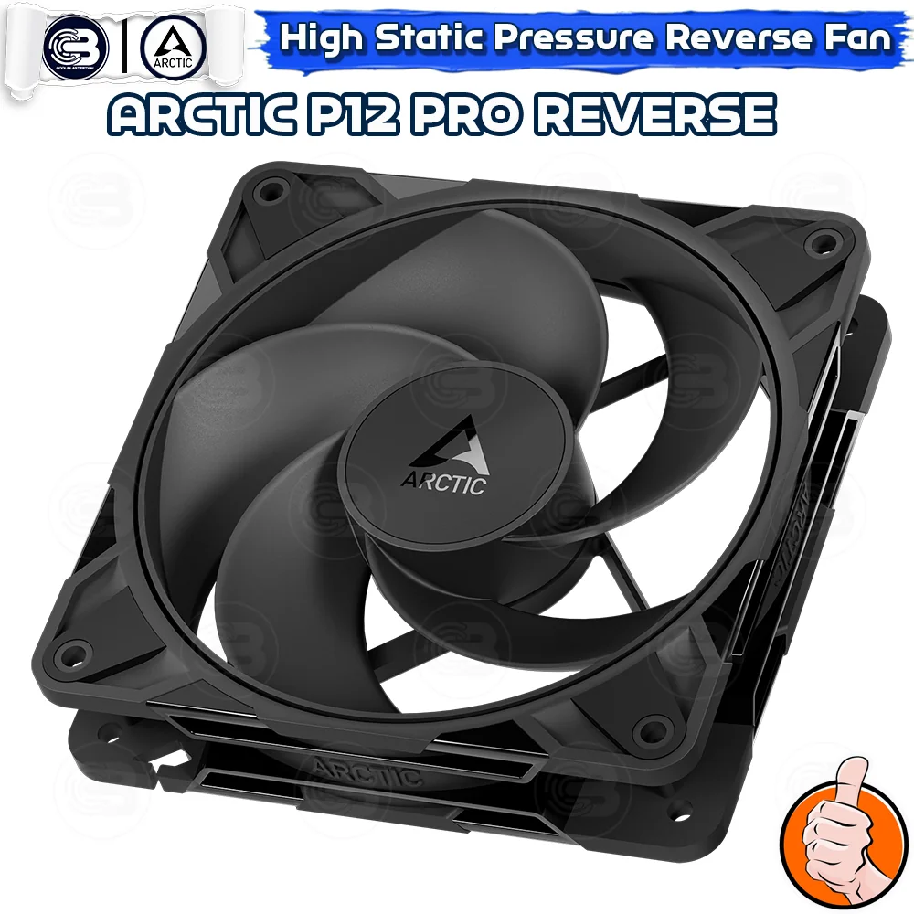 [CoolBlasterThai] ARCTIC P12 PRO REVERSE PST BLACK (size 120 mm.) X3 Value Pack PC Fan Case ประกัน 6 ปี