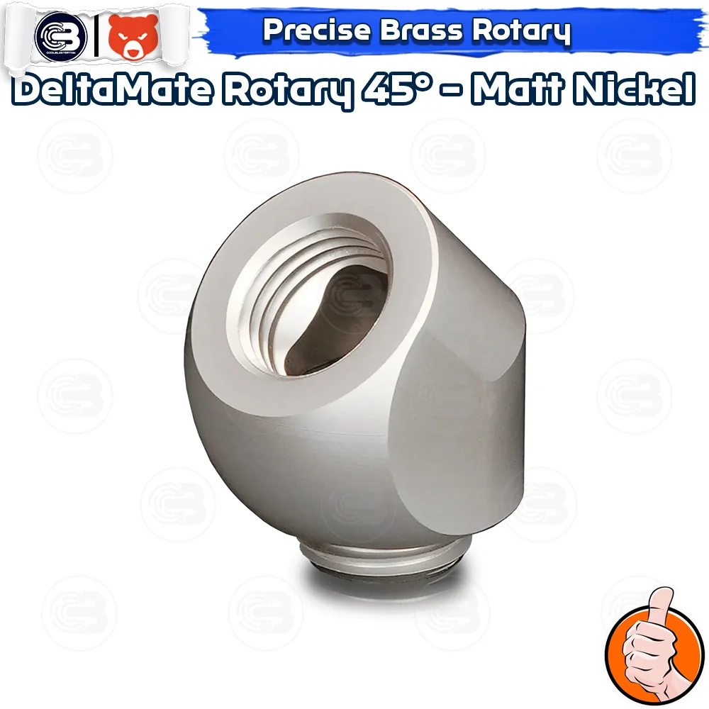 [CoolBlasterThai] THERMAL GRIZZLY DELTAMATE ROTARY 45° Fittings Matt Nickel Machined Brass