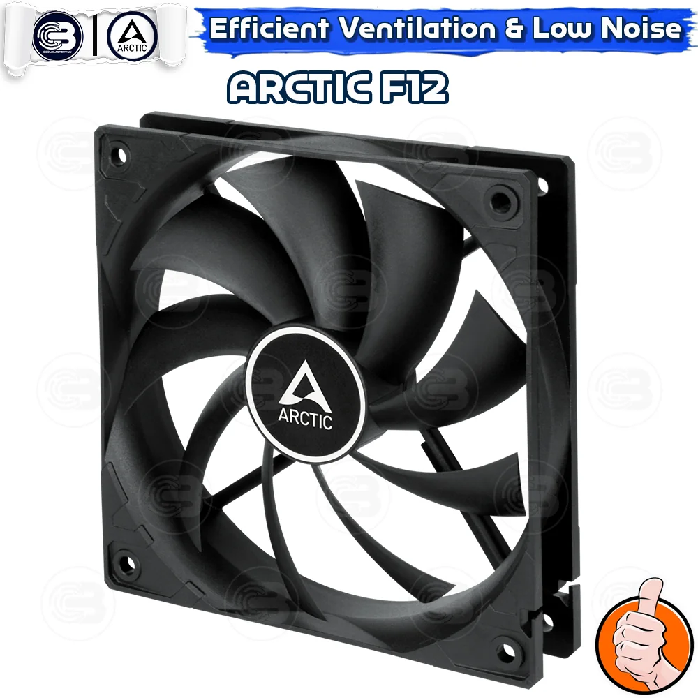 [CoolBlasterThai] ARCTIC F12 BLACK (size 120 mm.) X5 Value Pack PC Fan Case ประกัน 6 ปี
