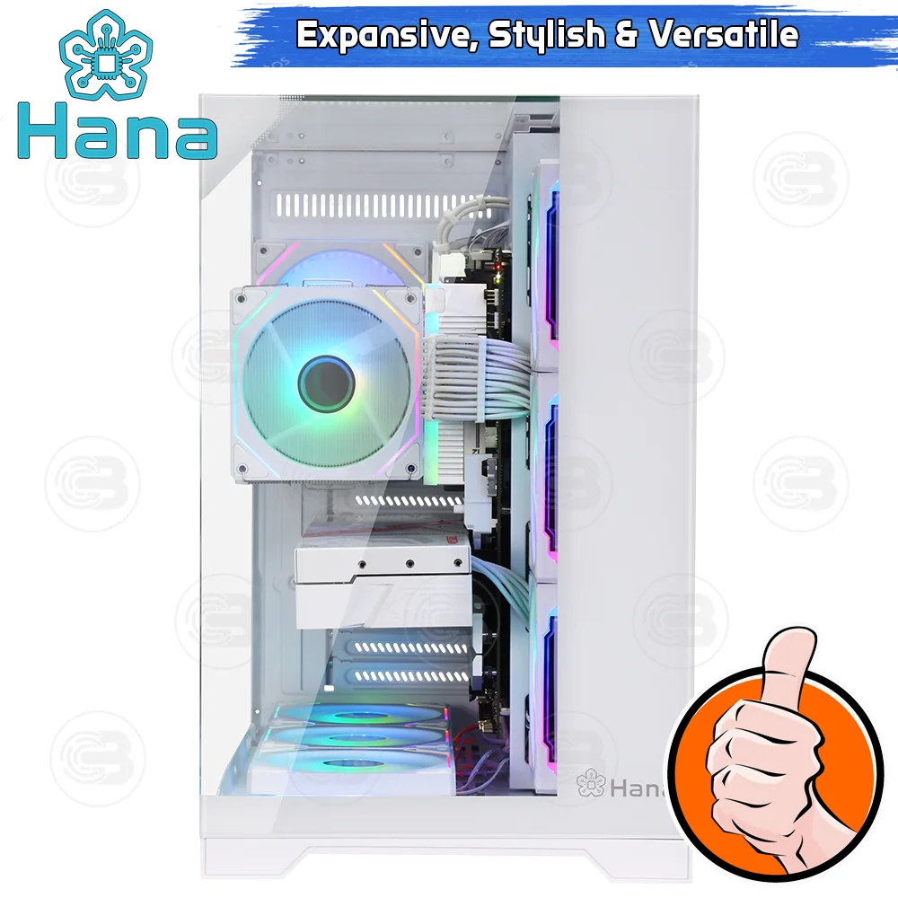 [CoolBlasterThai] Hana Inno HI103W Mid-Tower Tempered Glass PC Case White ประกัน 1 ปี
