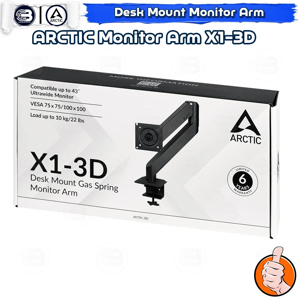 [CoolBlasterThai] ARCTIC X1-3D Desk Mount Gas Spring Monitor Arm