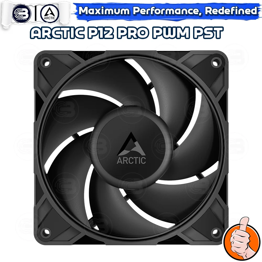 [CoolBlasterThai] ARCTIC P12 PRO PST BLACK (BULK PACKAGING) (size 120 mm.) PC Fan Case ประกัน 6 ปี