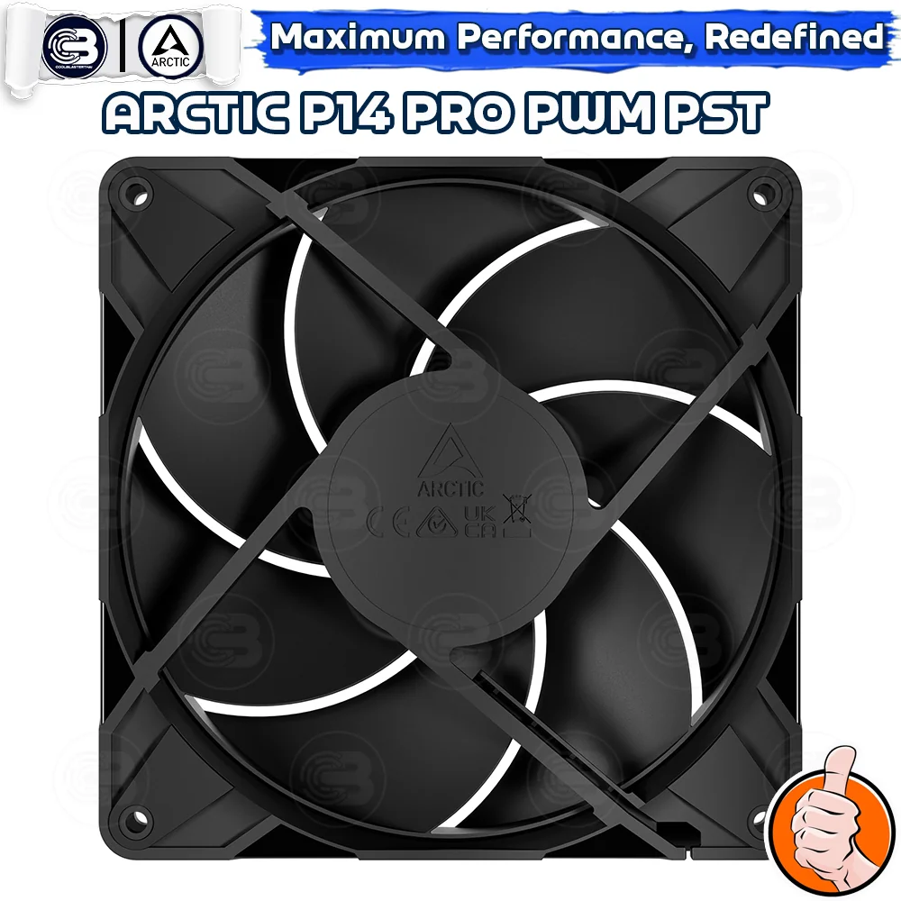 [CoolBlasterThai] ARCTIC P14 PRO PST BLACK (140 mm.) X5 Value Pack PC Fan Case ประกัน 6 ปี